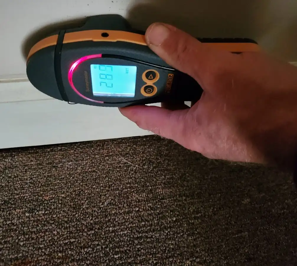 Moisture detection at baseboard during Sewage Cleanup & Sanitation in Vinita